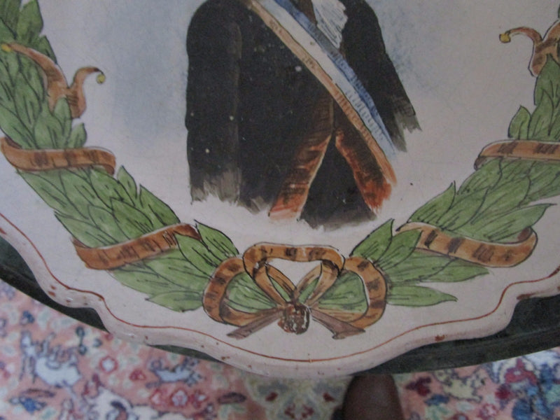 FERNAND RUMÈBE (1875-1952)ANTIQUE FAIENCE FRENCH REVOLUTION PLATE PORTRAIT PACHE