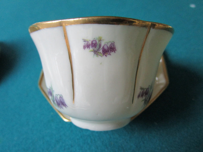 Leneige France 2 coffee cups and saucers -violets ORIGINAL [86]