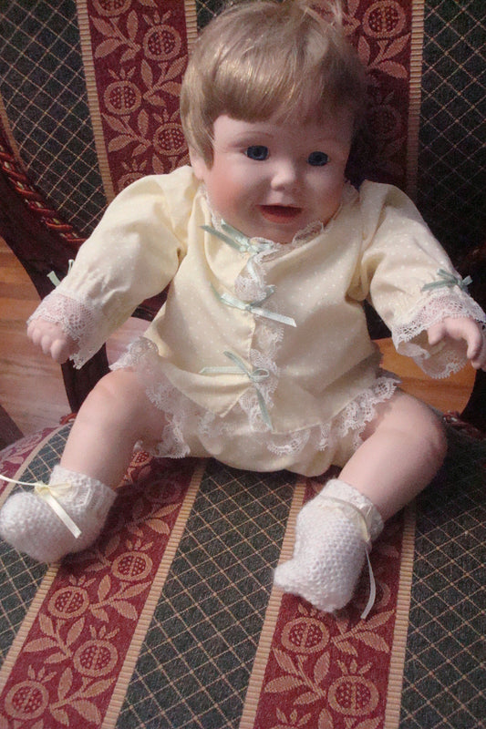 1980s Danbury Mint Baby "Playing Tootsie" in yellow attire ORIGINAL