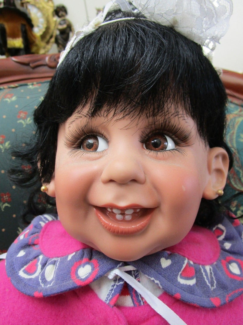 1990S FAYZAH SPANOS DOLL "Twinklee Deer" 25" SIGNED NIB CERTS 350 MADE