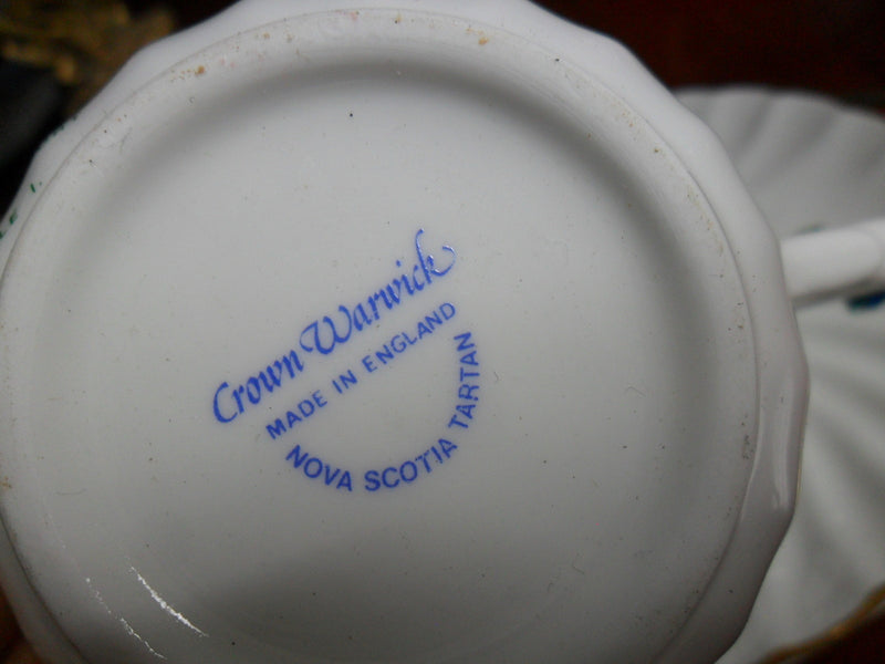 Crown Warwick England Nova Scotia Tartan tea cup and saucer [140J]