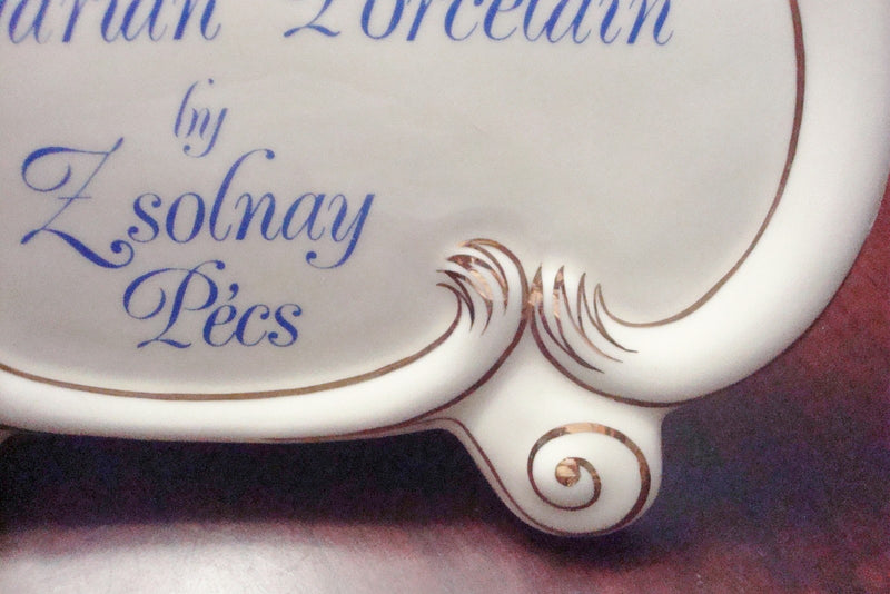 "Zsolnay Pecs" Hungary Porcelain Dealer Sign Plaque  free standing[7]