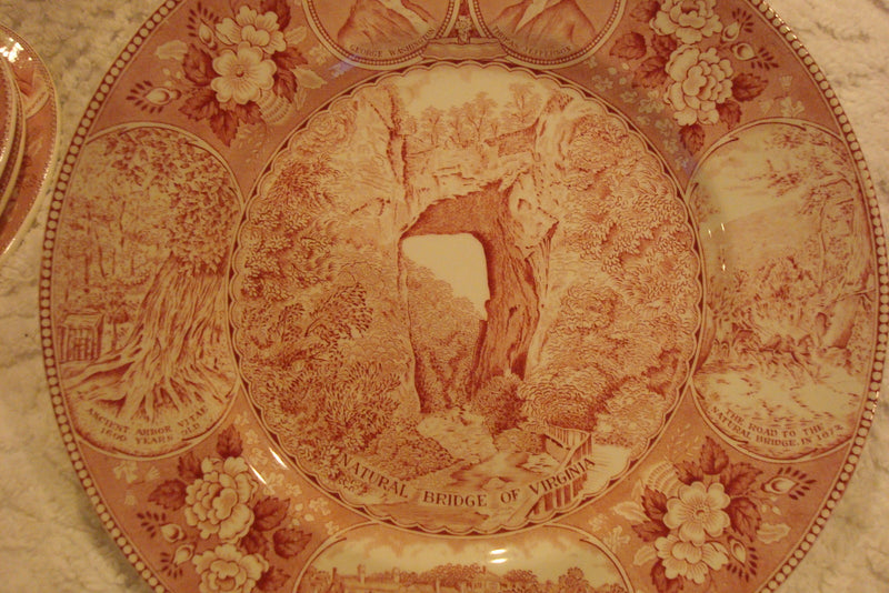 Old English Staffordshire plate "The Picturesque Natural Bridge of Virginia"