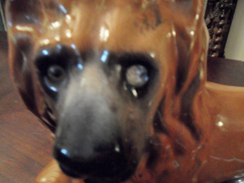 Bo'ness Pair Pottery Lions 19th Century Scotland C1890.Glass eyed, original.[1st