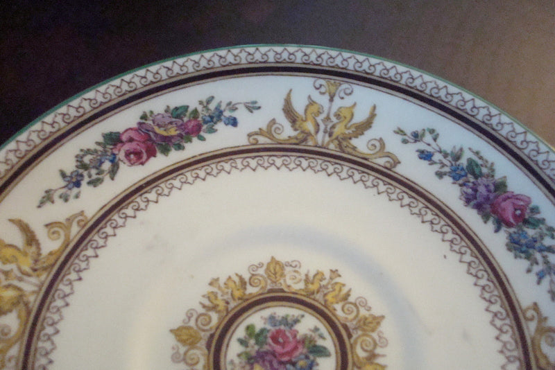 “Wedgwood” cup and saucer, flowers and griffons[a5#3]