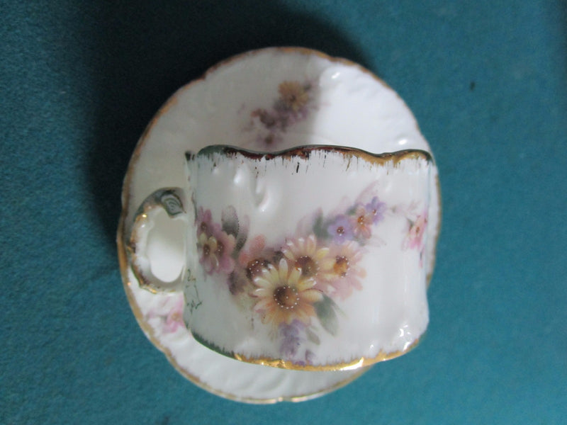 Rosenthal "Monbijou" Pattern  Floral Coffee Cup And Saucer Artist Signed [65]