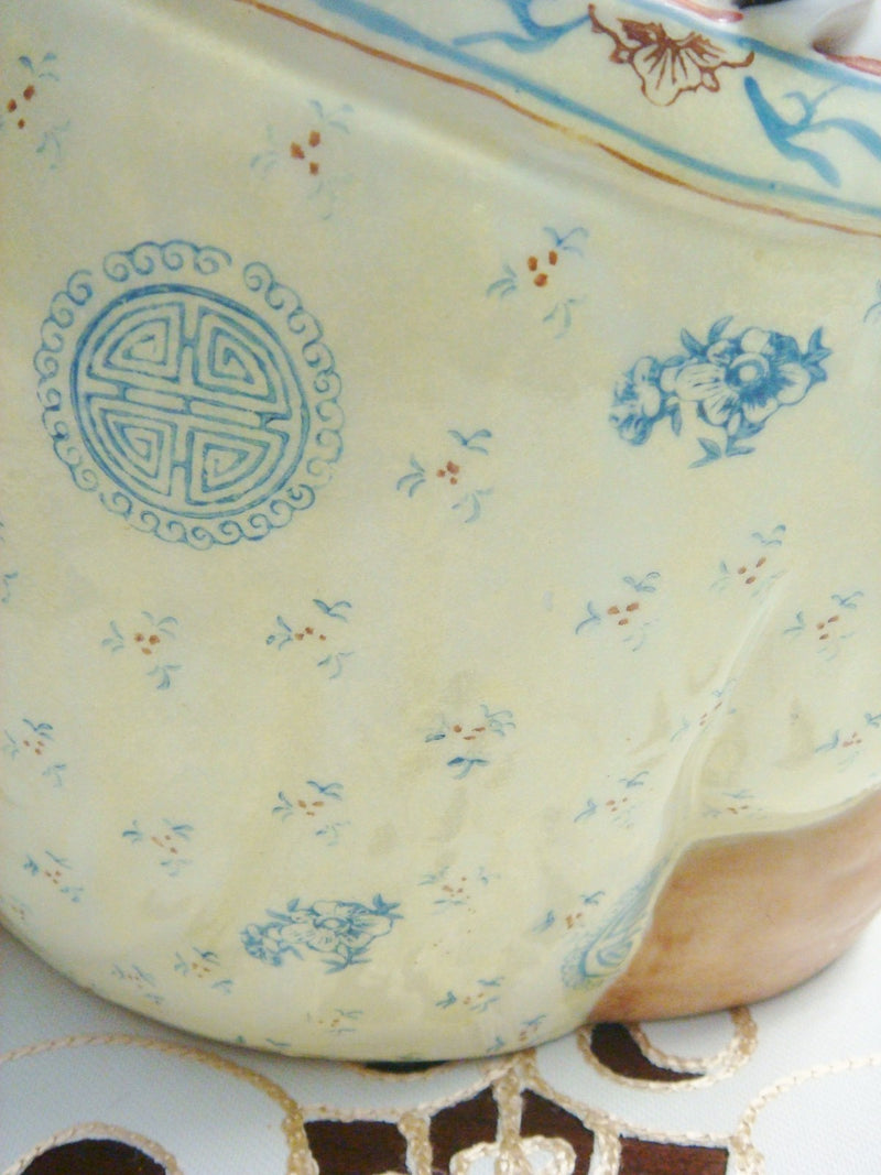 Antique Chinese Republic Famille Rose Porcelain Bisque Buddha With Children[2]