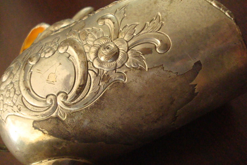 Raimond Silverplate/Goldplate Vintage Pedestal Scuttle Sugar cubes/nuts Bowl ^^^