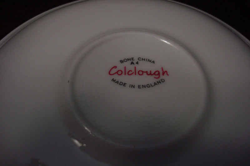 Colclough England  floral, light blue flutted body & gold rim cup/saucer[ [a5#10