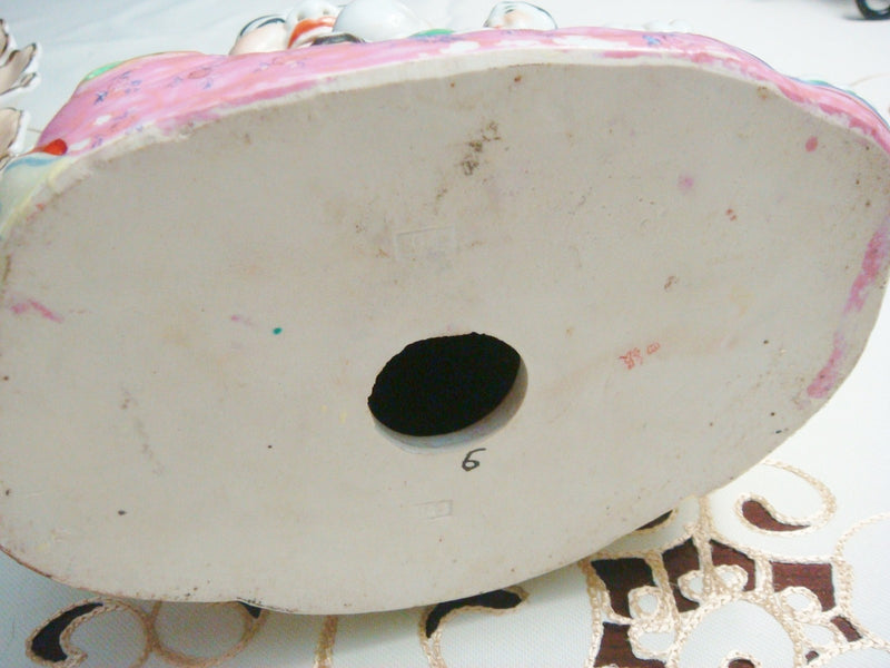 Antique Chinese Republic Famille Rose Porcelain Bisque Buddha With Children[2]