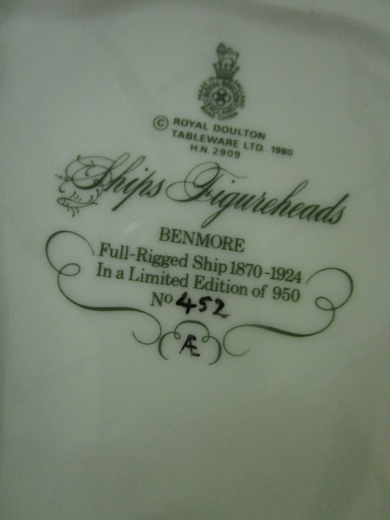 Royal Doulton Ships' Figureheads "Benmore", Designed by S. Keenan ORIGINAL NEW