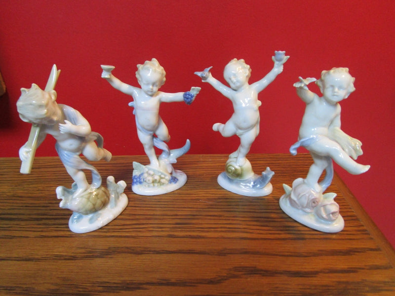 Metzler & Ortloff Ilmenau, Thuringia, Germany 4 angels set C1910s [a*7]