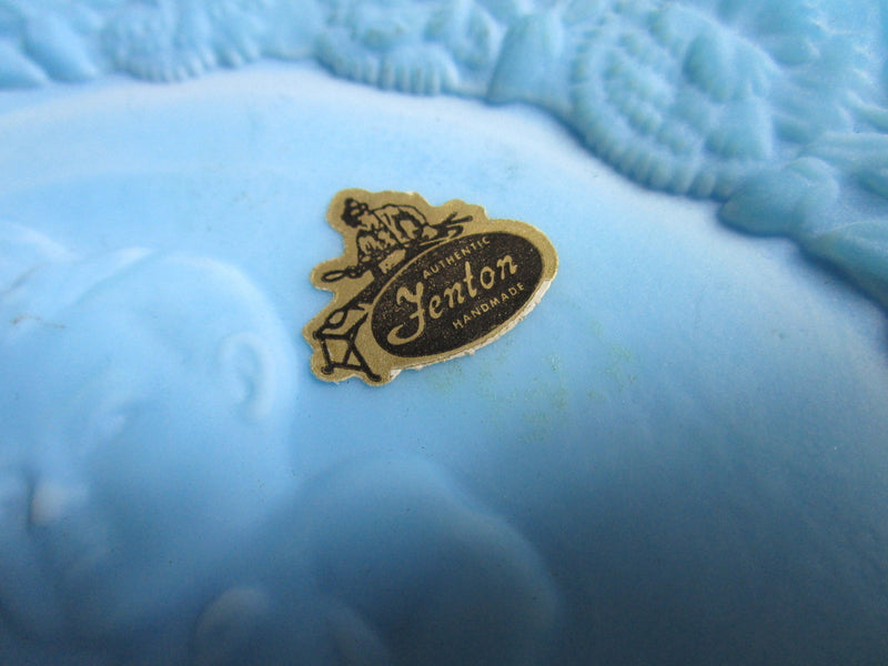 Fenton Mother's Day Milk Glass 2 Plates, Blue And White [am6]