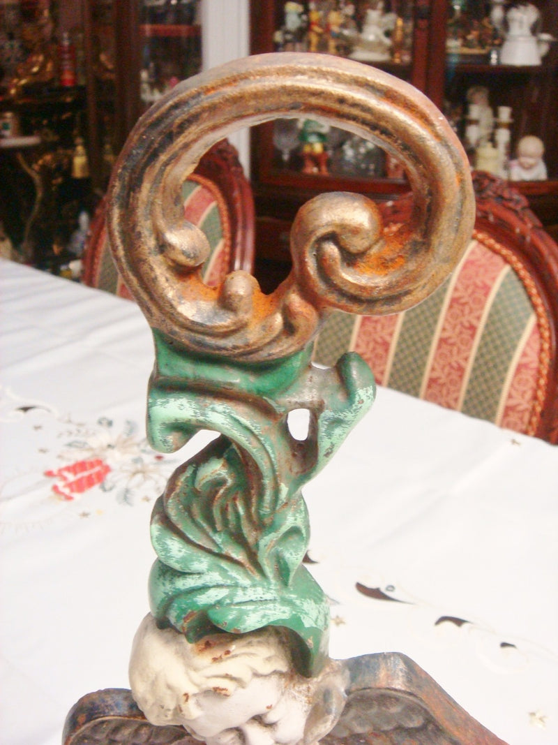 Iron door stopper in rustic iron , 16" tall [8]