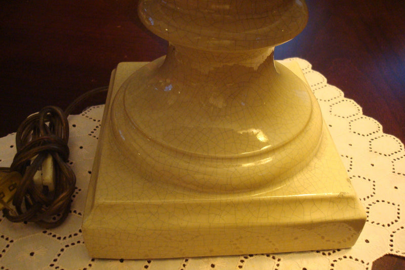 Ceramic Table Lamp Double Lights, ornated with ceramic drapes ORIGINAL LARGE