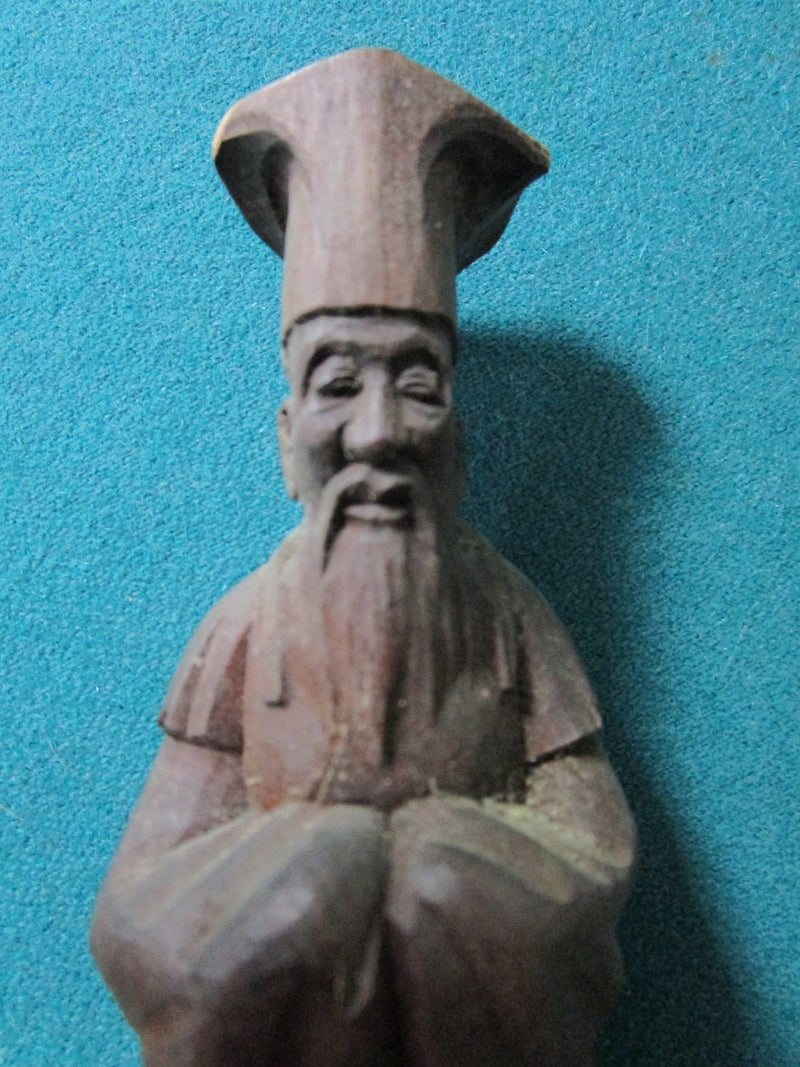 Antique Chinese CHESS wooden carved figurines man and woman [a*7]