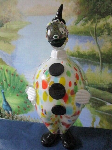 MURANO GLASS CLOWN DECANTER / LARGE SCULPTURE PICK 1^