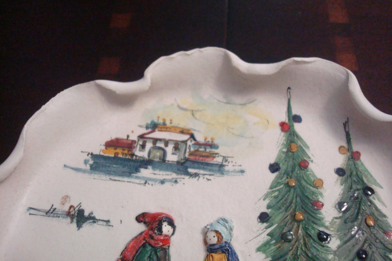 Christmas 1972 Plate by Fontana, Italy, handcrafted, 7" New original ^^