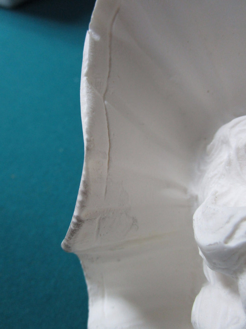 Vintage Nouveau ITALIAN Lady Bust Statue Chalkware Plaster French Maiden 14"