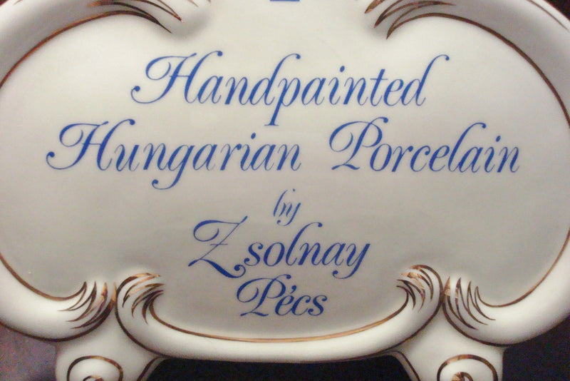 "Zsolnay Pecs" Hungary Porcelain Dealer Sign Plaque  free standing[7]