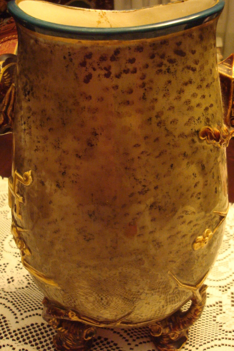 Hautin Boulenger HB & Cie Choisy-le-Roi Faience Japonesque Vase 19th Century