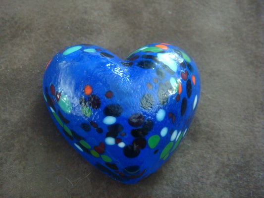 Signed Paperweight Heart Shaped,  Hand Blown 2" [PPWA]