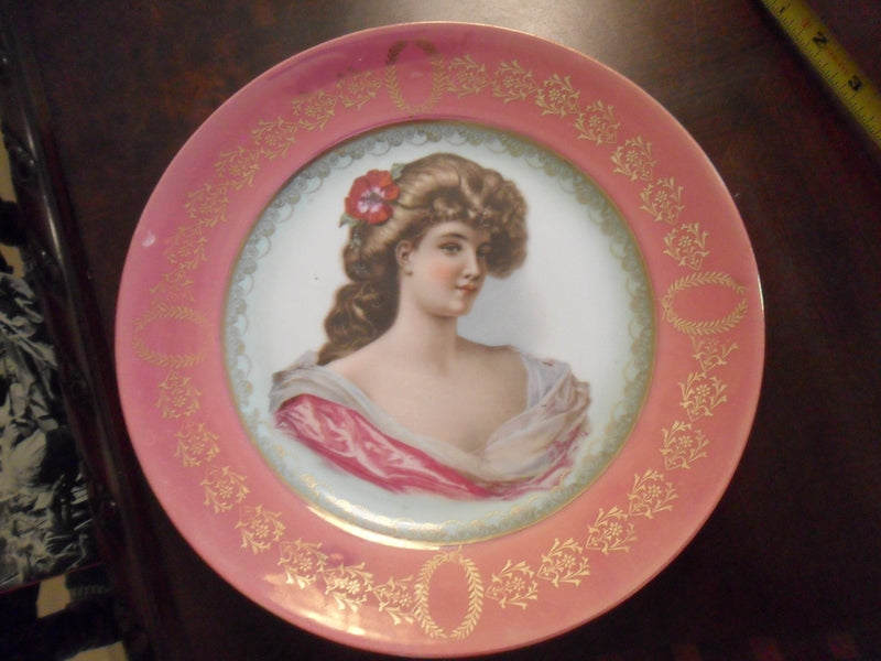 Oscar Schlegelmilch Germany portrait plate lady in pink [#122]