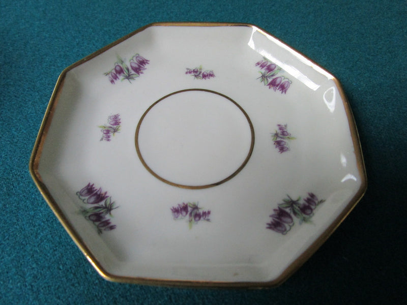 Leneige France 2 coffee cups and saucers -violets ORIGINAL [86]