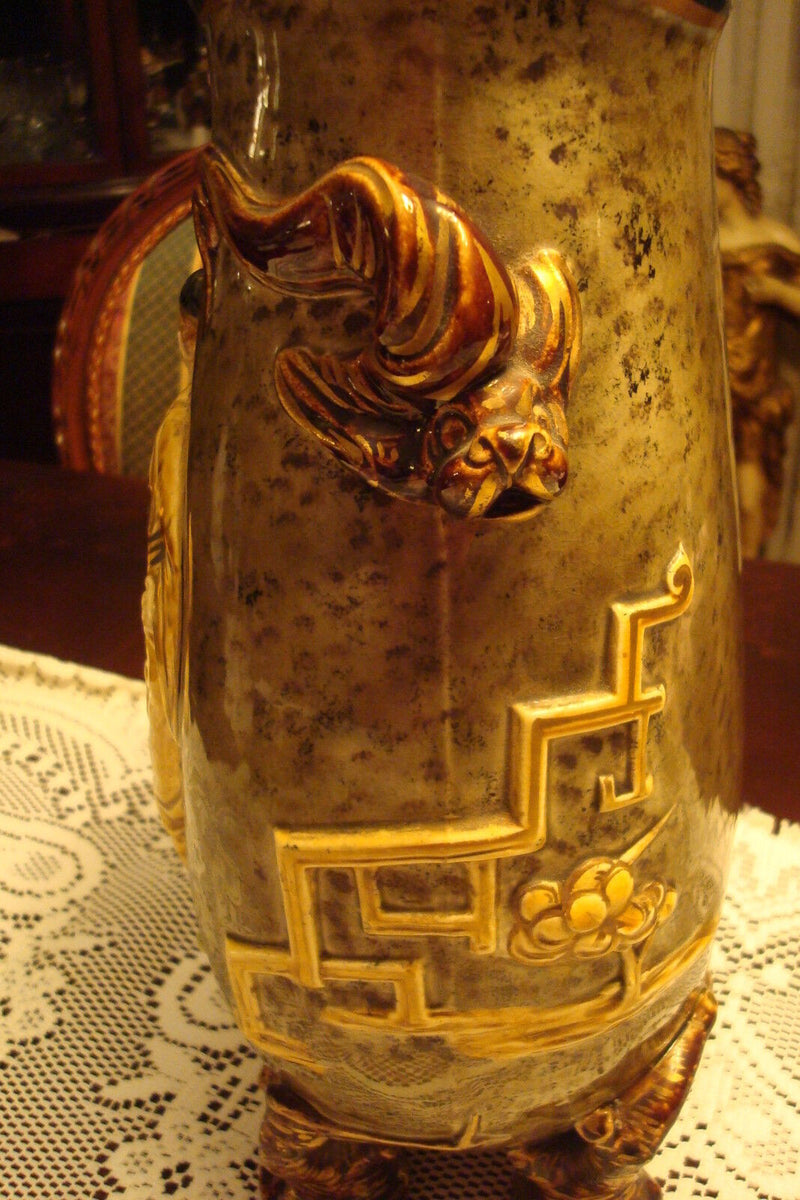 Hautin Boulenger HB & Cie Choisy-le-Roi Faience Japonesque Vase 19th Century