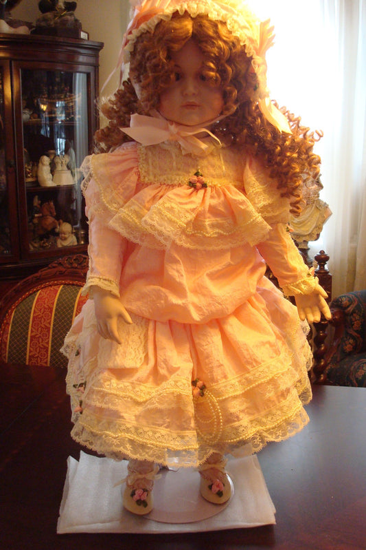 1980s Patricia Loveless doll Gretchen with Bru Face, 27" TORI AWARD DOLL