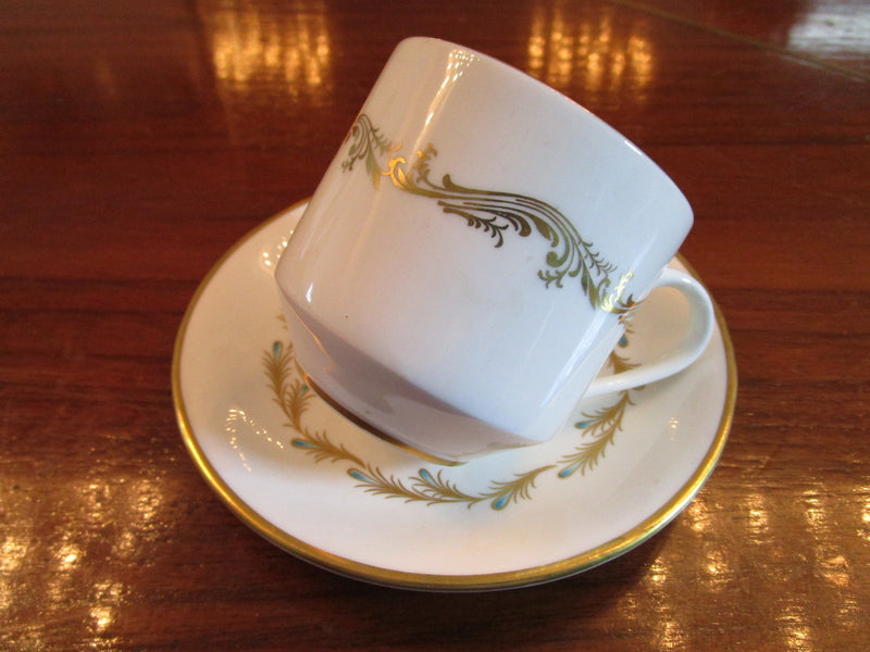 Aynsley England coffee cup and saucer, golden garland,  romance pattern[92