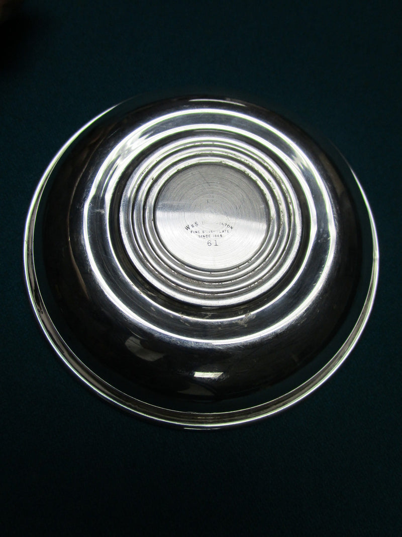 W & S Blackinton silverplate blue glass lined cup and saucer RARE ORIGINAL [170B