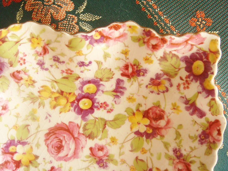 James Kent Longton Britain Chintz Roses  Nut Dish Rapture pin dish [1]