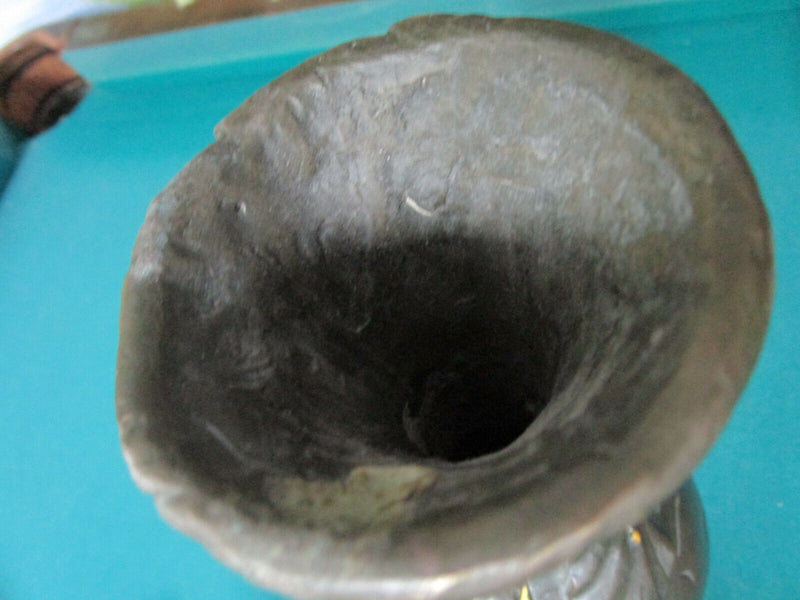 ART NOUVEAU POTTERY VASE MARBLE BASE SIGNED T. CALDAT