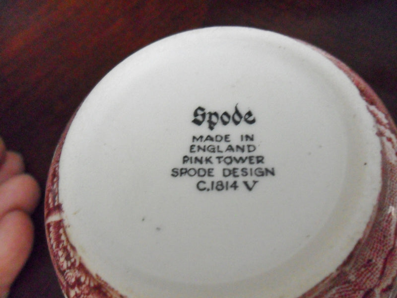 Spode Pink Tower cup and saucer Older Backstamp C1814 orig [88]