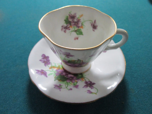 CLARENCE ENGLAND FLORAL COFFEE  CUP AND SAUCER ORIGINAL [65]