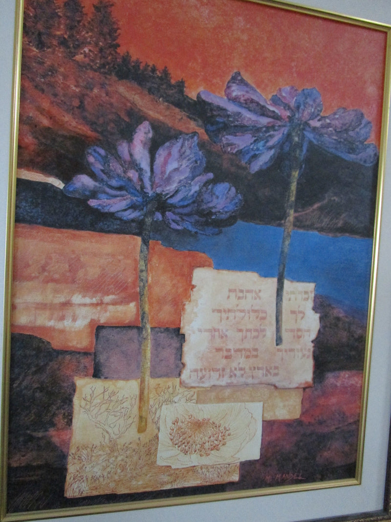 JEWISH LANDSCAPE M. Mandel oil on canvas painting professionlly framed