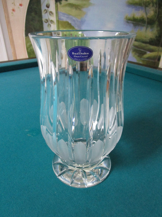 Royal Doulton Crystal Carnegie Large Footed Pedestal Vase