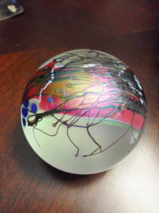 Glasshouse Iridescent with Purple Glass Paperweight US 1990, WAL10016 ppwd