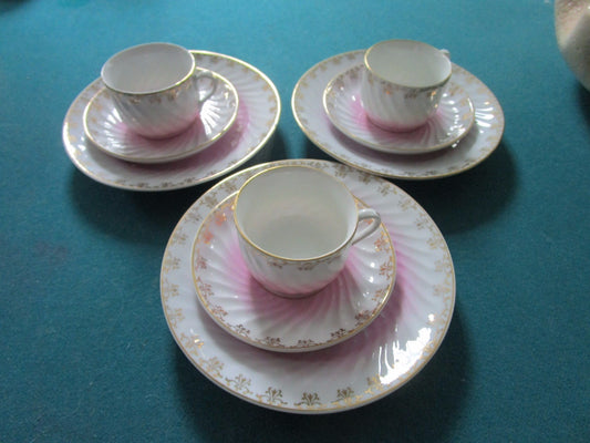 KPM Scepter Mark Antique Trios Coffee Cup/Saucer/Plate Pink Gold Pick 1 [65]