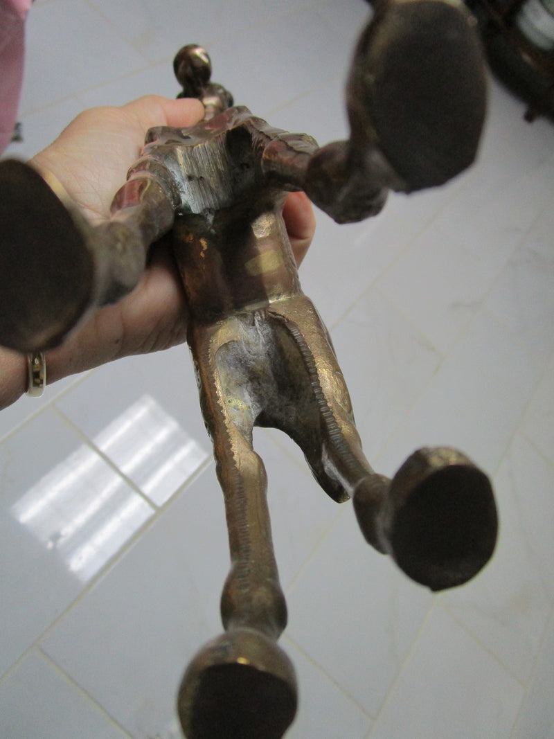 Brass Giraffe Family Sculpture of 3 standing giraffes PAPERWEIGHT SCULPTURES