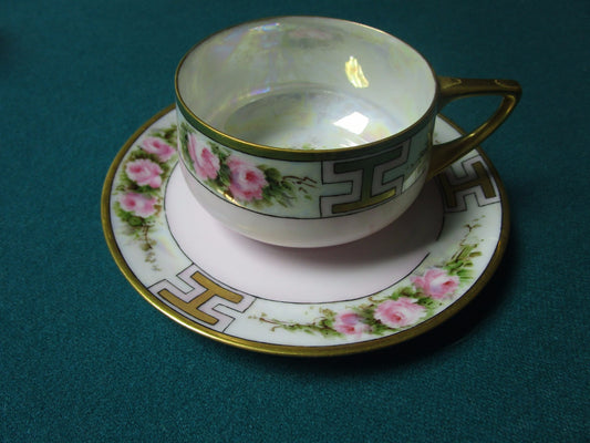 Rosenthal Donatello Pattern Germany Ceramic Pink Floral Cup And Saucer [95j