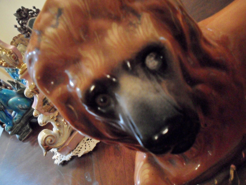 Bo'ness Pair Pottery Lions 19th Century Scotland C1890.Glass eyed, original.[1st