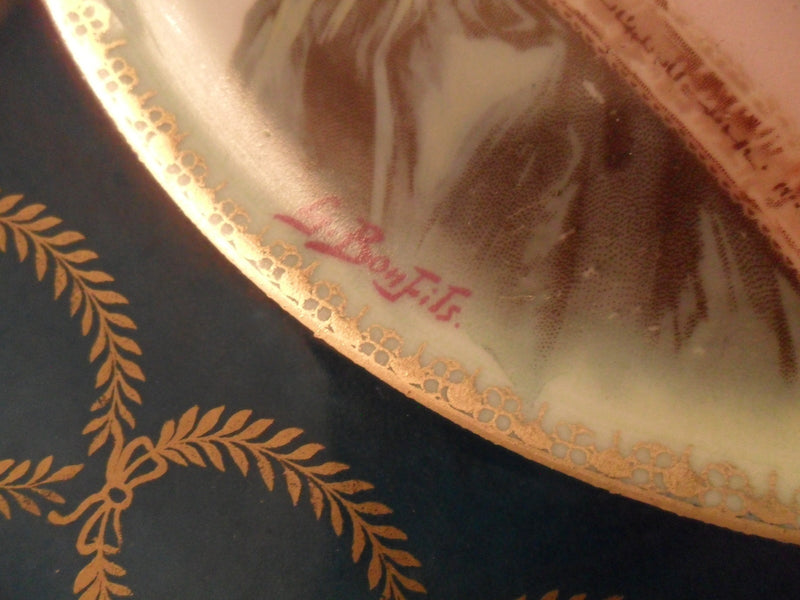 Oscar Schlegelmilch? Germany portrait plate lady in green [#122]