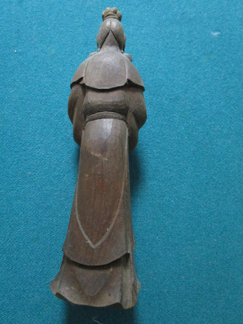 Antique Chinese CHESS wooden carved figurines man and woman [a*7]