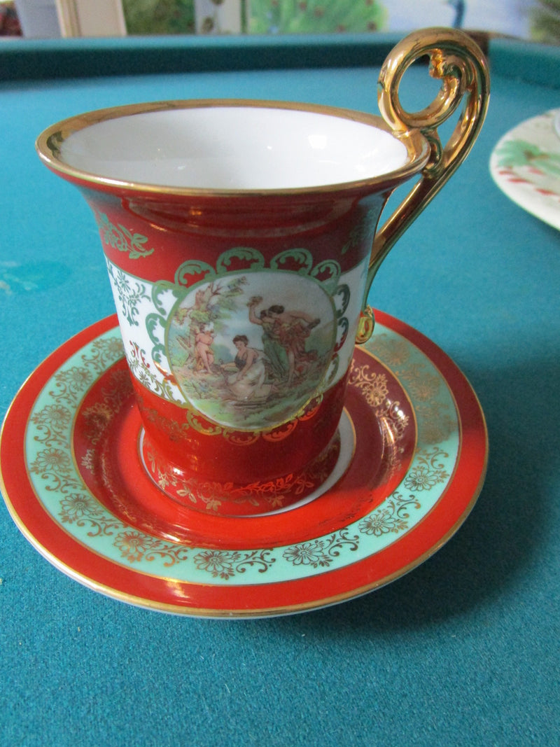 BREMER & SCHMIDT - Germany - ca 1930s figural cup and saucer ORIG [84C]