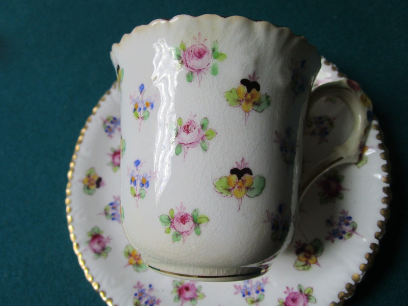 Royal Stafford England Forget Me Not Floral  Cup And Saucer [95j]