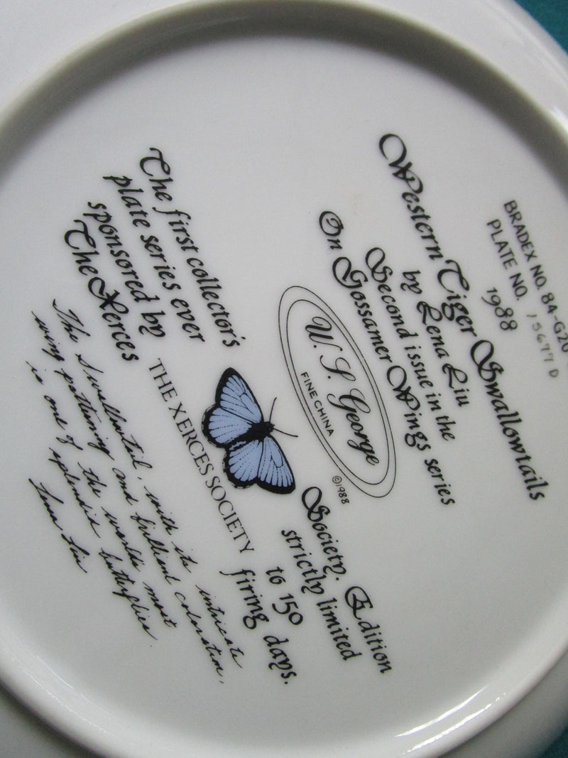 Lena Liu collector plates (2) "Western Tiger" and "Monarch ButterflES" [AM11]