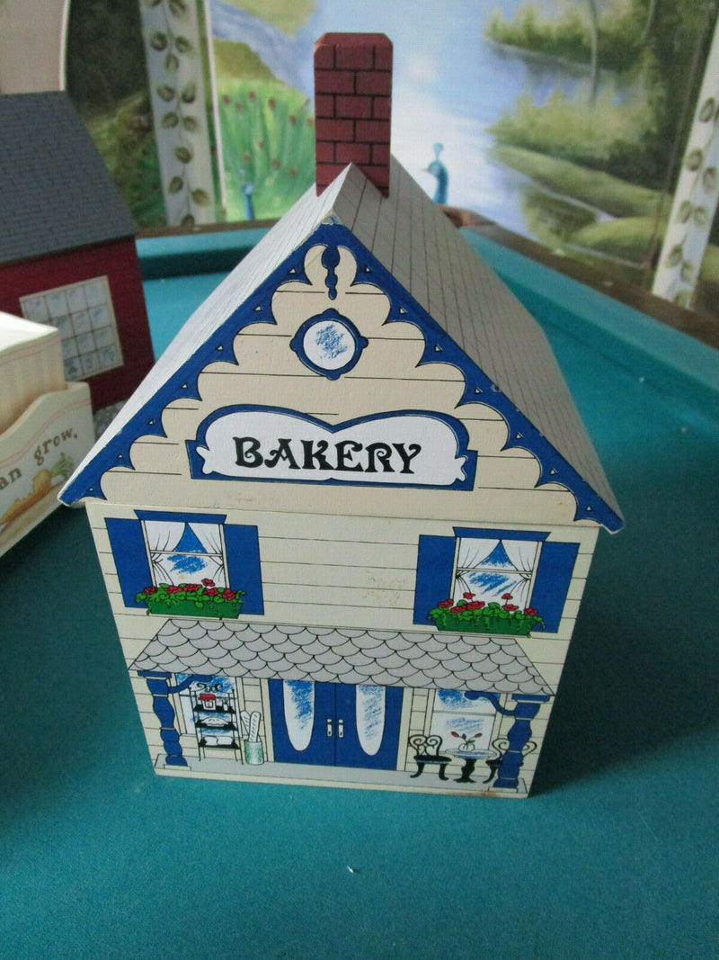 Wooden Canisters Houses Bakery Sweet Tea Flour Sugar Coffee Pick 1 ^^^