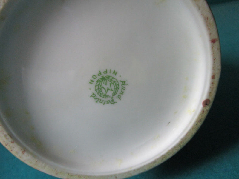 NIPPON JAPAN BLOW OUT DESIGN DEER HUNTING VASE JARDINIERE BOWL 2 HANDLES [aP-P]